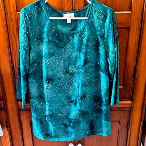 Dress Barn Turquoise 3/4 Sleeve Top